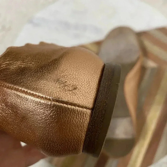 Chloe - Lauren Scalloped Leather Ballerina Flat, Pastel Rose Gold - Picture 6 of 9